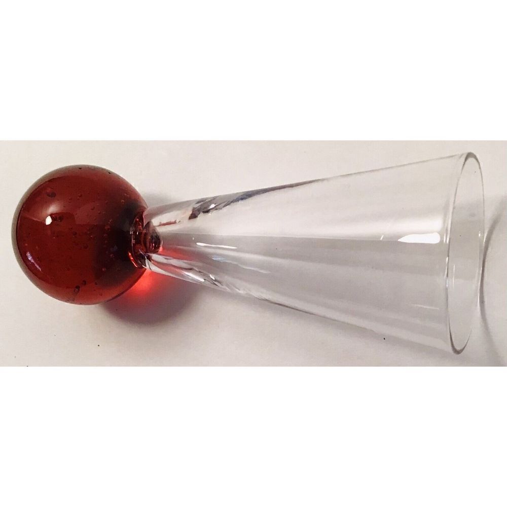 Vintage Hand Blown Cordial Bubble Ball Shot Bar Glasses Set of 4 - Picture 7 of 12